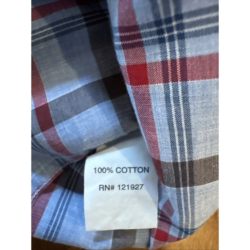 Johnnie-O Men's Hangin Out Shirt Large Blue Plaid, Long Sleeve, Button-Up Size M - Picture 3 of 5